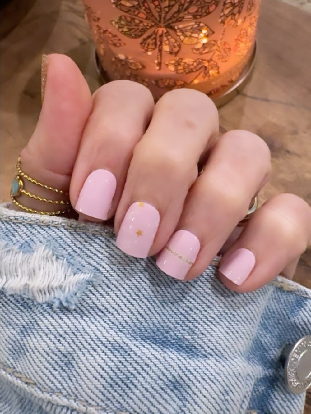Pink & Gold Gel  Nail Wraps